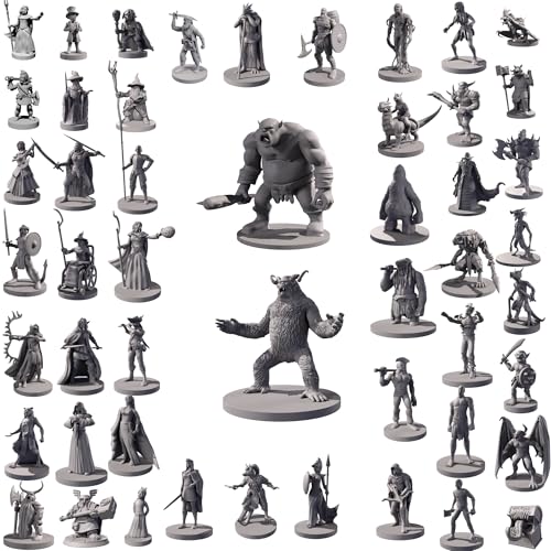 Path Gaming 50 Unique Miniatures Fantasy Tabletop RPG Figures for Dungeons and Dragons Pathfinder Roleplaying Games Bulk Unpainted Great for DD - Image 1