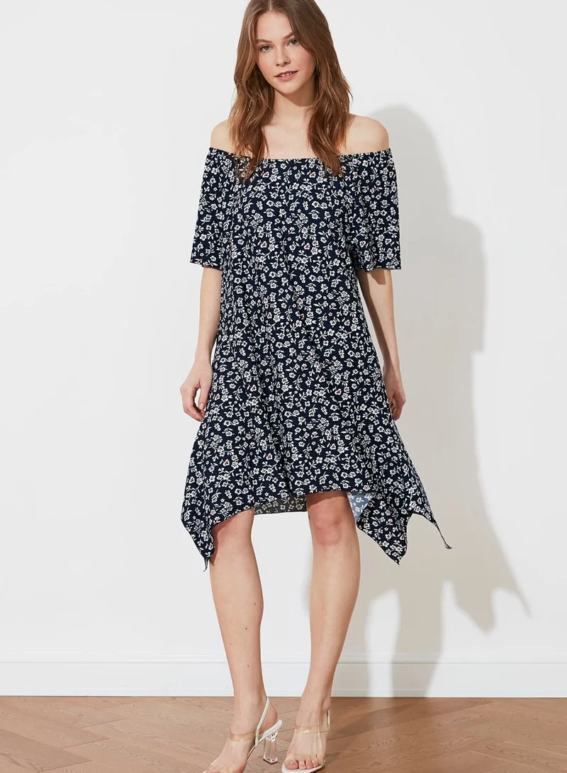 trendyol Floral Off-Shoulder Dress