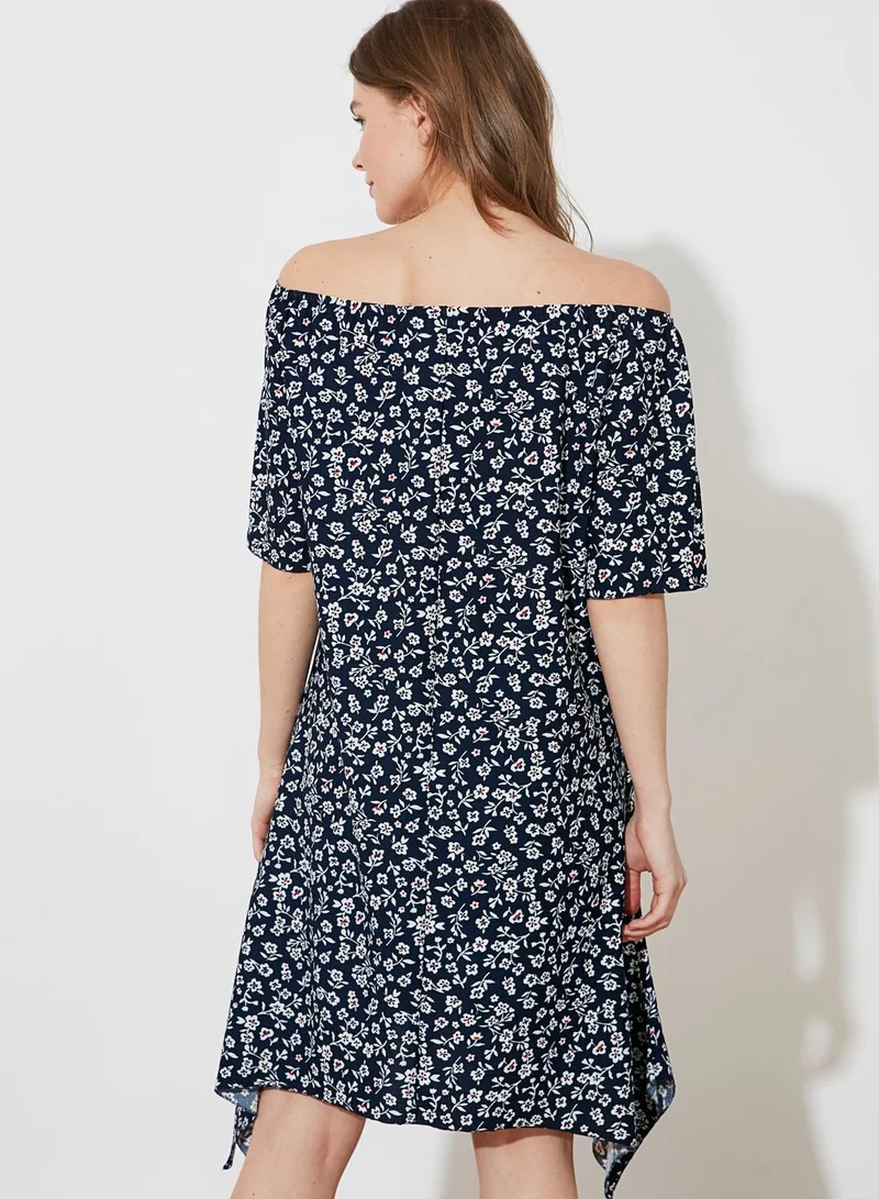 trendyol Floral Off-Shoulder Dress