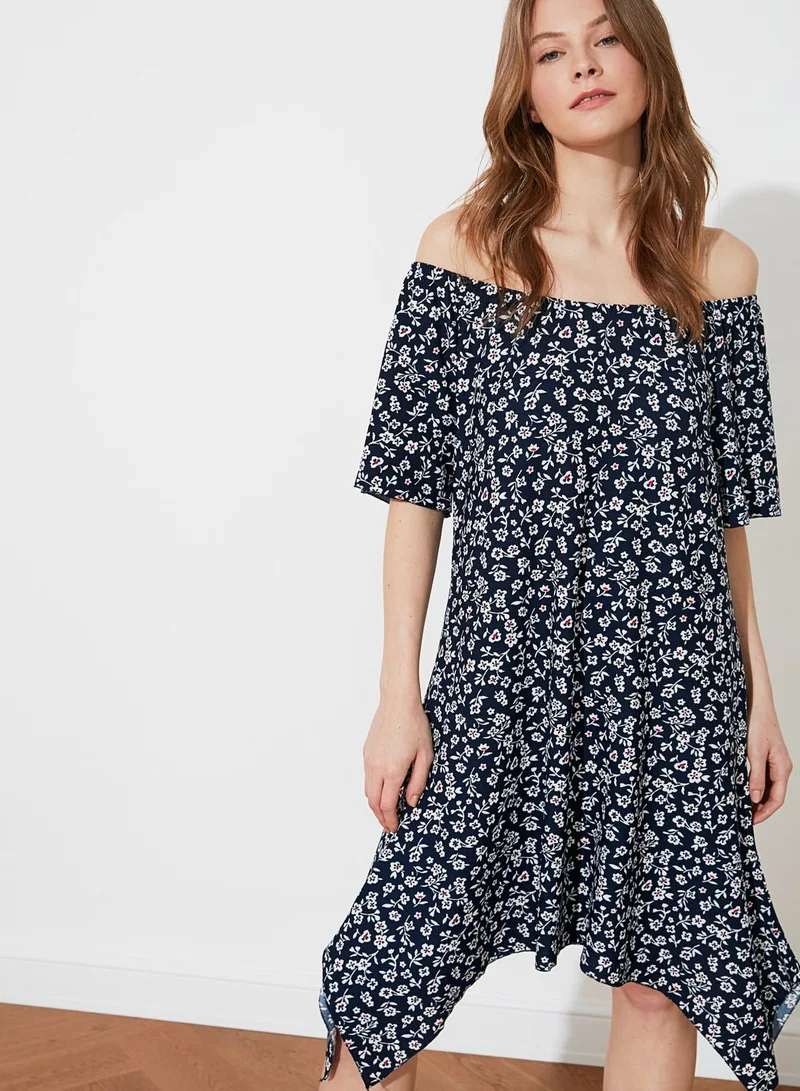 trendyol Floral Off-Shoulder Dress