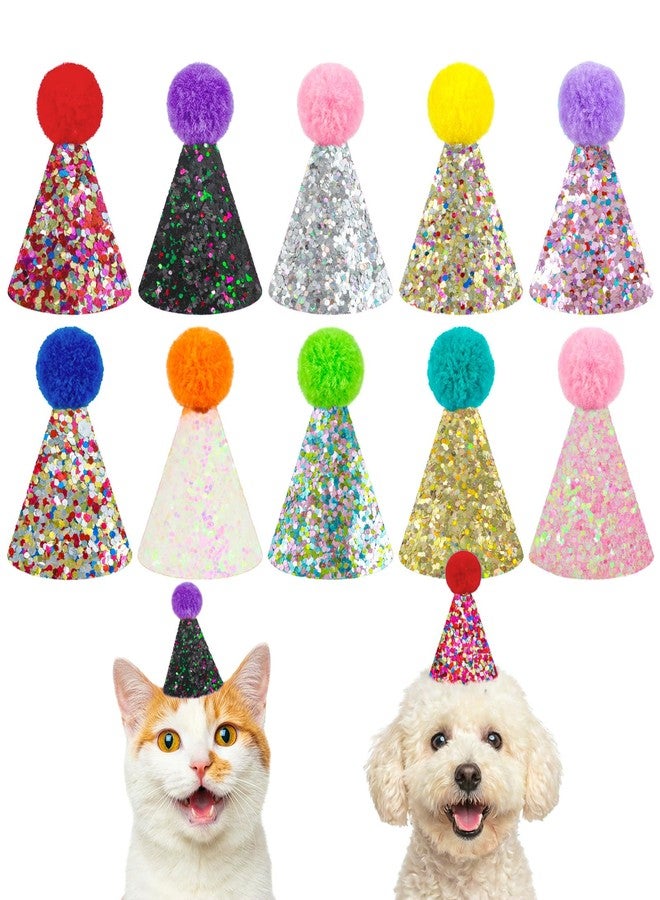 ValueBargain 10 Pack Party Hats for Stuffed Animals, Mini Birthday Hats for Stuffed Animals, Adjustable (Multicolor) - Image 1