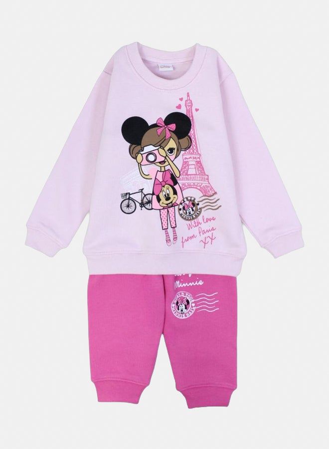 طقم بيجاما قطني للبنات – بطبعة ميني ماوس - Image 1