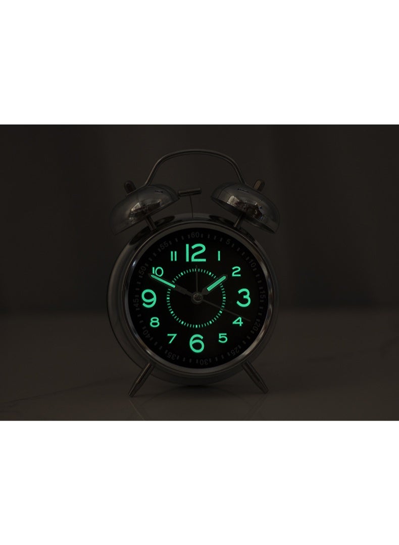 Twin Bell Loud Alarm Clock with Backlight - Silent Non-Ticking Clock for Heavy Sleepers, Perfect for Bedroom, Home & Office - Image 2