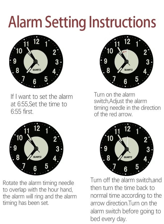 Twin Bell Loud Alarm Clock with Backlight - Silent Non-Ticking Clock for Heavy Sleepers, Perfect for Bedroom, Home & Office - Image 3