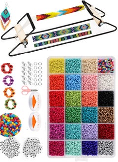 Frame Bead Loom Kit for Beaded Bracelets Earrings Belts Making Includes Seed Beads