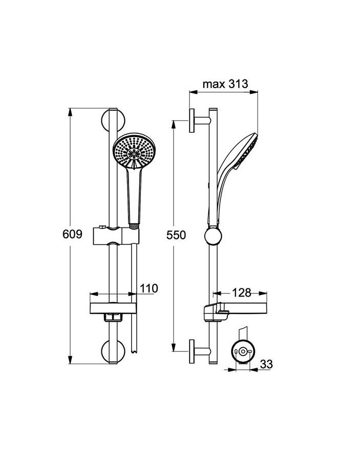 Danube Home Ideal Standard Ideal D Rain Shower Kit, Stainless Steel Rain Shower, Column With Single Handle Faucet, Handheld Shower And Slide Chrome - pzsku/Z7A461CF12306B6C1F94DZ/45/_/1680513425/12af5e31-3780-4cab-9832-fbeaa76c7c32