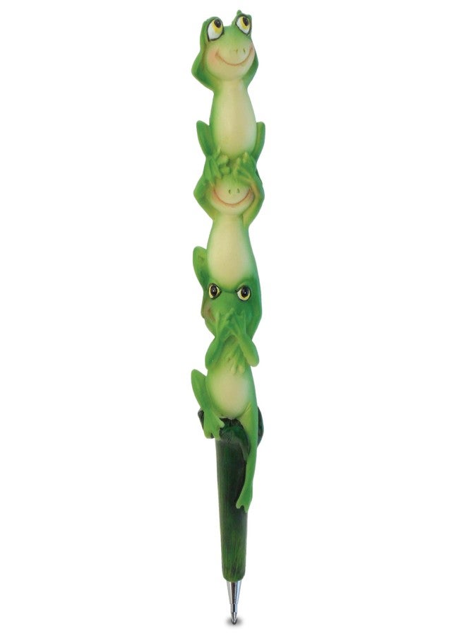 Puzzled Planet Pens Three Wise Frogs Novelty Pen - Cute Fun & Unique Kids & Adults Ballpoint Pen, Colorful Animal Writing Pen Instrument School & Office Desk Decor - Image 1