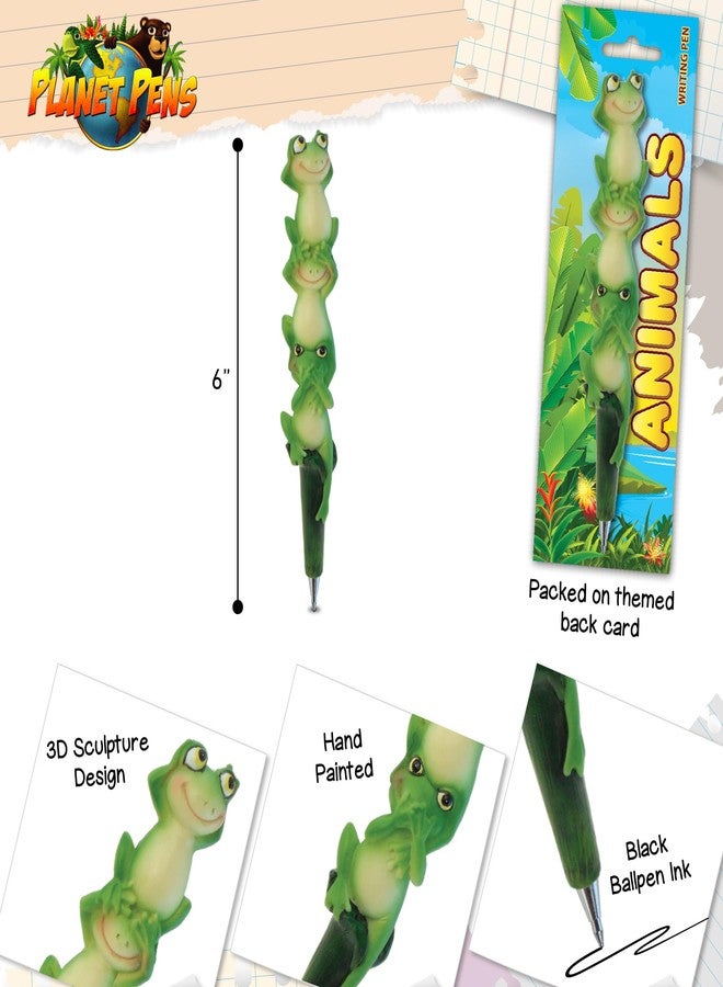 Puzzled Planet Pens Three Wise Frogs Novelty Pen - Cute Fun & Unique Kids & Adults Ballpoint Pen, Colorful Animal Writing Pen Instrument School & Office Desk Decor - Image 3