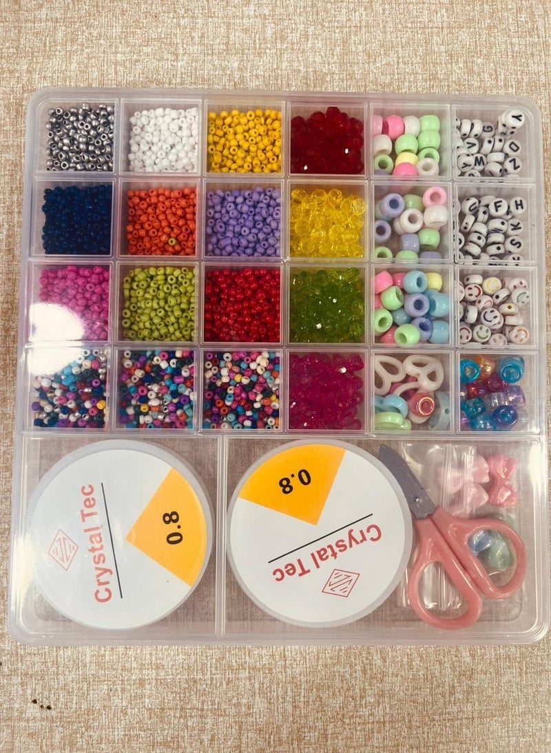 خرز مجموعة متنوعة مع صندوق منظم لأساور و صنع المجوهرات - Image 1