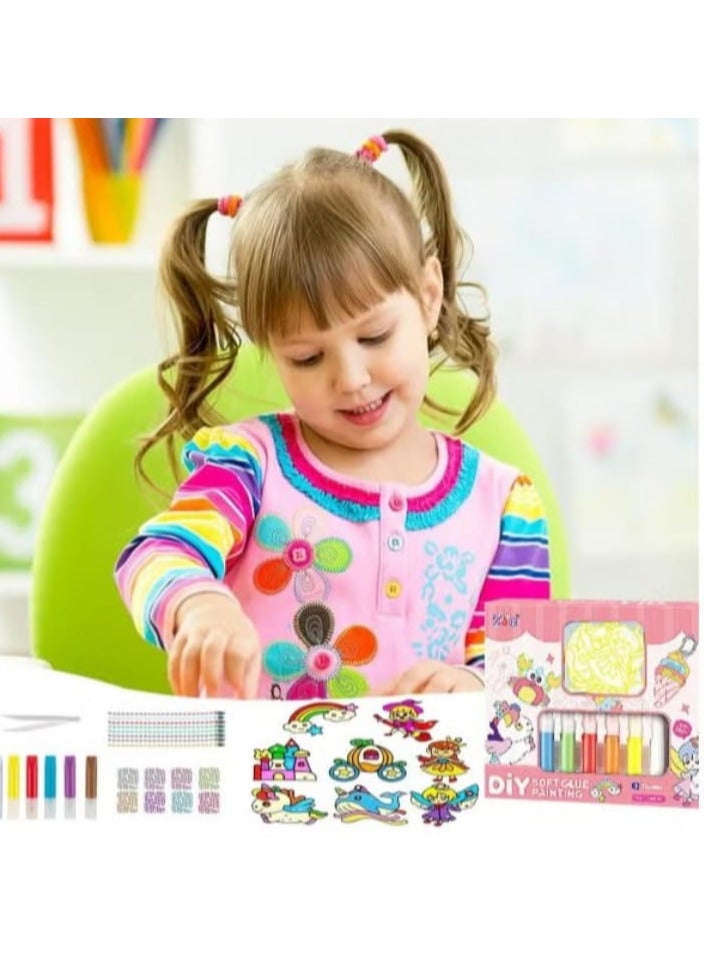 Kids Toys 16 Pieces Shape Painting Art Set for Kids 16 Pieces - 12 Colors, 10 Suction Cups, 10 Chains, 2 Beading Strings for Bracelets - DIY Window Art Kit - Image 5