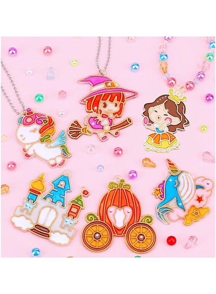 Kids Toys 16 Pieces Shape Painting Art Set for Kids 16 Pieces - 12 Colors, 10 Suction Cups, 10 Chains, 2 Beading Strings for Bracelets - DIY Window Art Kit - Image 2