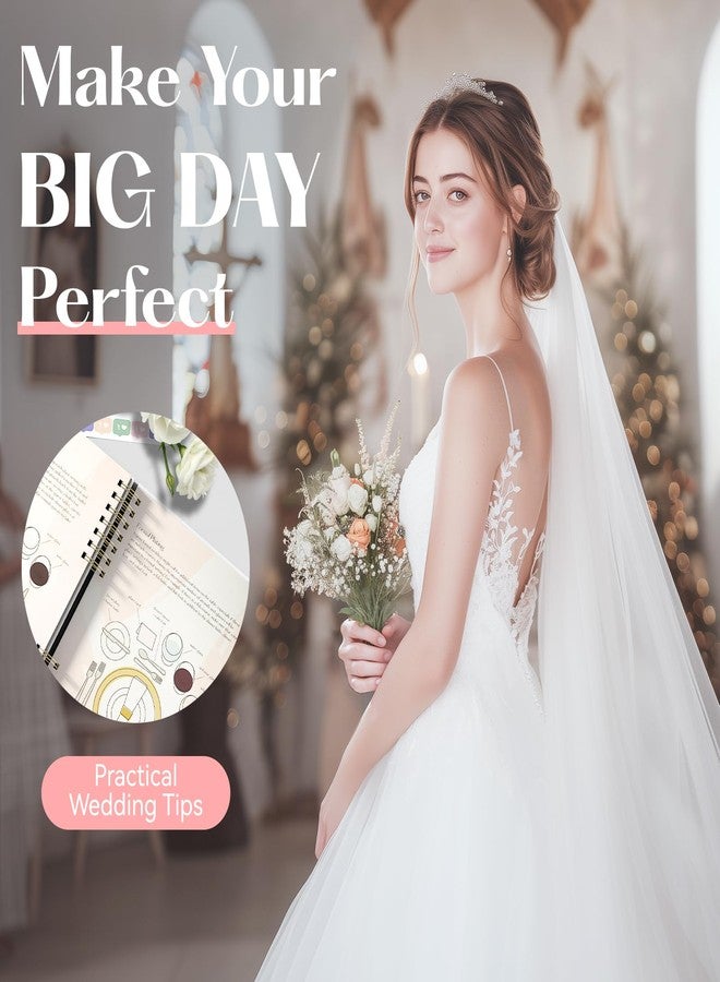 ABC life Wedding Planner Book and Organizer, 10 Sections Notebook Organizer for Bride, Engagement Gifts Binder Calendar with Colorful Stickers, Personalized Wedding Stuff, Flora Loop - Image 2
