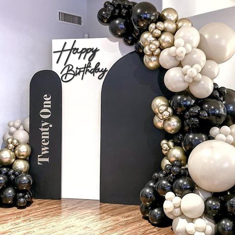 MASTRON Happy Birthday Sign for Backdrop - Glitter Happy Birthday Felt Letter Sign for Balloon Arch Birthday Party Balloon Arch Backdrop Decorations for Birthday Party Baby Shower - Glitter Black - Image 5