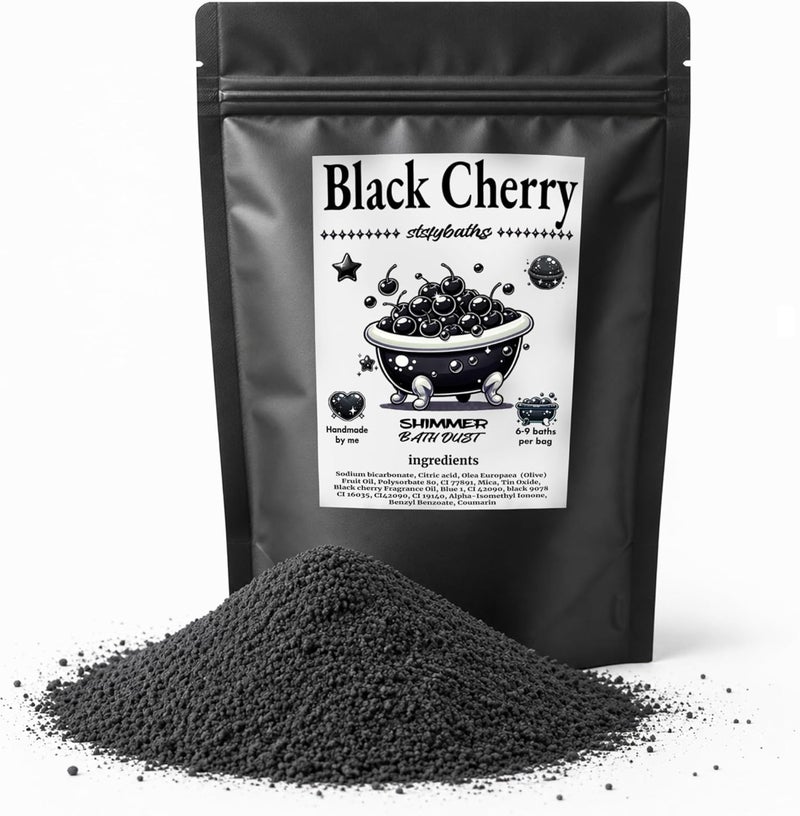 Classic modern blend design Black Cherry Shimmer Bath Bomb in A Bag - Handmade Scented Bath Bombs for Women,Kids and Men - Bulk Bathbomb Fizzies Perfect for Boys and Girls All Ages (Large, Black) Transparent body - Image 1