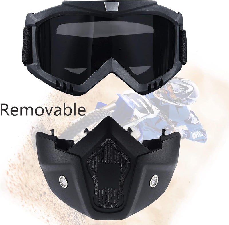 BROYEUR 2 Pcs Paintball Mask Anti Fog,Tactical Full Face Mask Ski Mask Goggles Detachable Adjustable,Motorcycle Riding Face Protection (2black) - Image 2