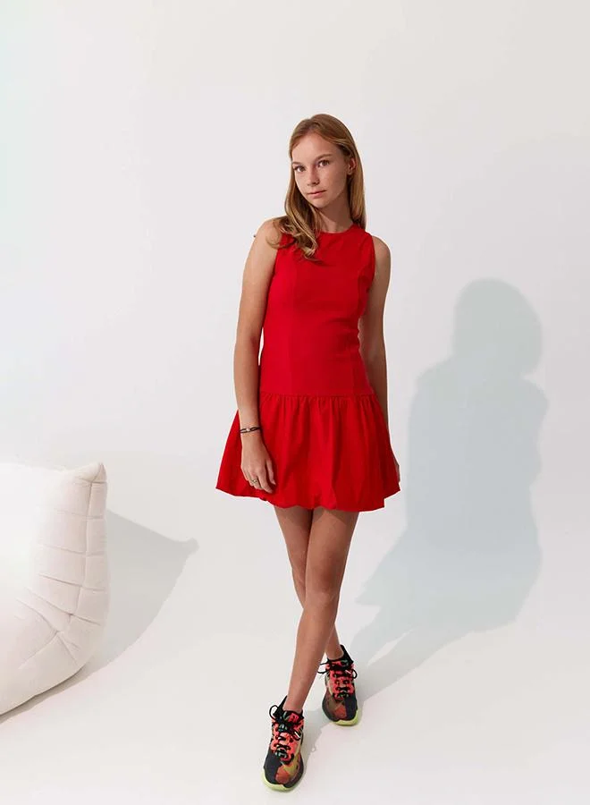 فيرجيو 100% Viscose And Bubble Hem Mini Dress