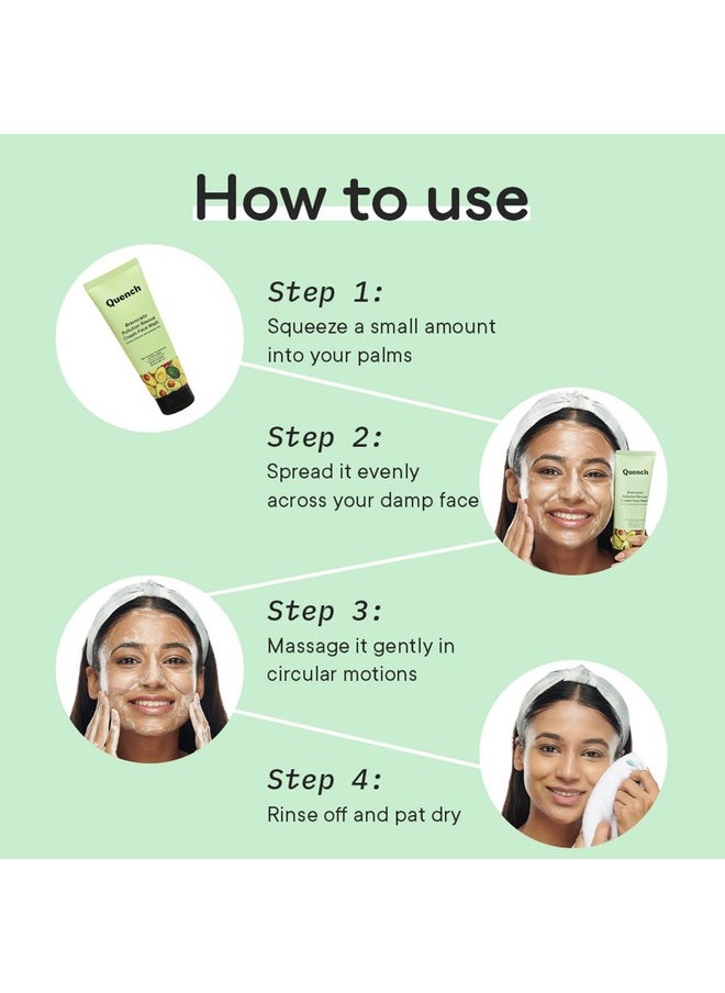 Quench Bravocado Pollution Rescue Cream Face Wash With Vitamin E & Avocado Korean Face Wash For Dry & Sensitive Skin Deeply Cleanses & Exfoliates Skin To Give Glowing Skin (100Ml) - pzsku/Z7A46A0BDB5082BD67400Z/45/_/1701769228/c1da8d60-79b3-4ce2-9de7-136ef4c2d4a3