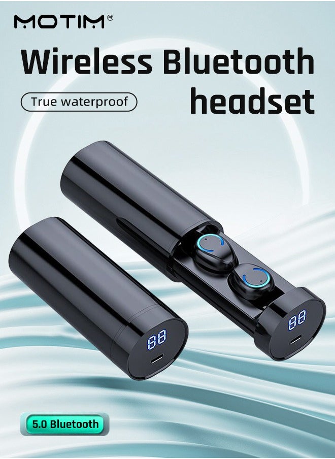 Motim True Wireless Bluetooth Earbuds w/Noise Cancelling, Hi-Fi Sound, HD Voice, Automatic Power On Pairing, 360 Audio, Comfort Ear Fit, Conversation Mode, Water Resistant, LED Intelligent Digital Display  - Image 1