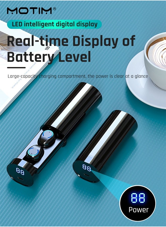 Motim True Wireless Bluetooth Earbuds w/Noise Cancelling, Hi-Fi Sound, HD Voice, Automatic Power On Pairing, 360 Audio, Comfort Ear Fit, Conversation Mode, Water Resistant, LED Intelligent Digital Display  - Image 4