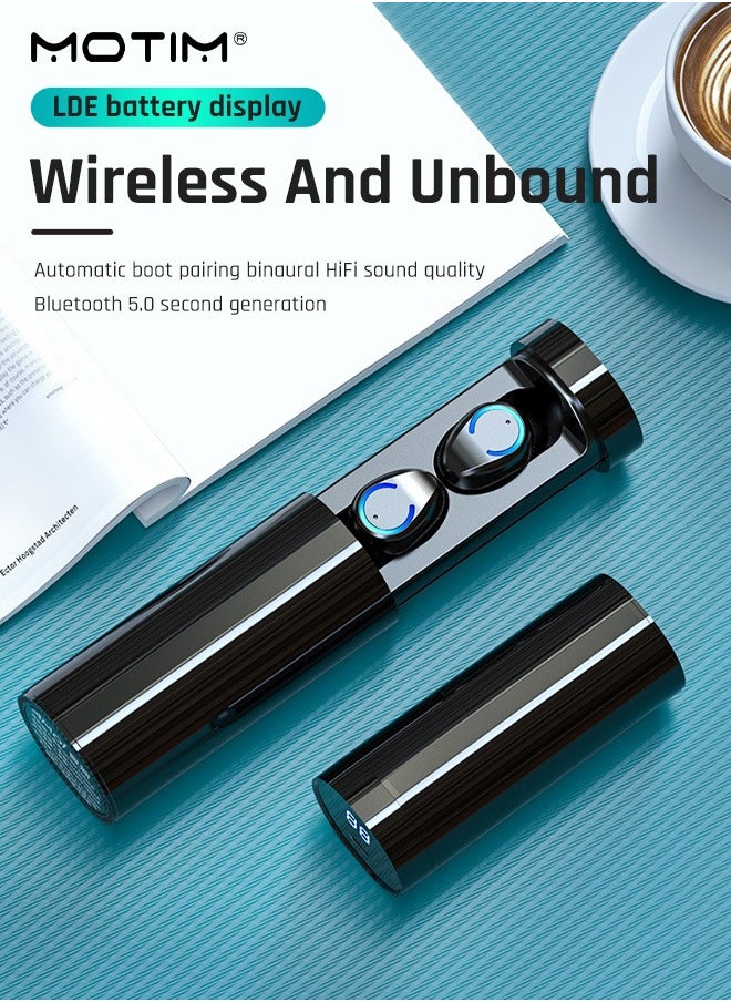 Motim True Wireless Bluetooth Earbuds w/Noise Cancelling, Hi-Fi Sound, HD Voice, Automatic Power On Pairing, 360 Audio, Comfort Ear Fit, Conversation Mode, Water Resistant, LED Intelligent Digital Display  - Image 3