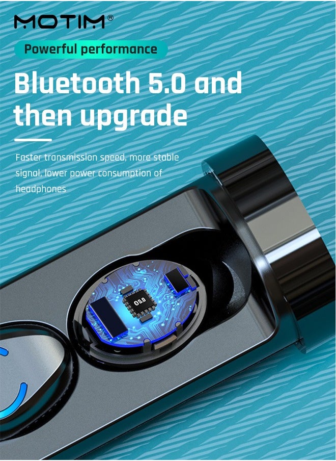 True Wireless Bluetooth Earbuds w/Noise Cancelling, Hi-Fi Sound, HD Voice, Automatic Power On Pairing, 360 Audio, Comfort Ear Fit, Conversation Mode, Water Resistant, LED Intelligent Digital Display