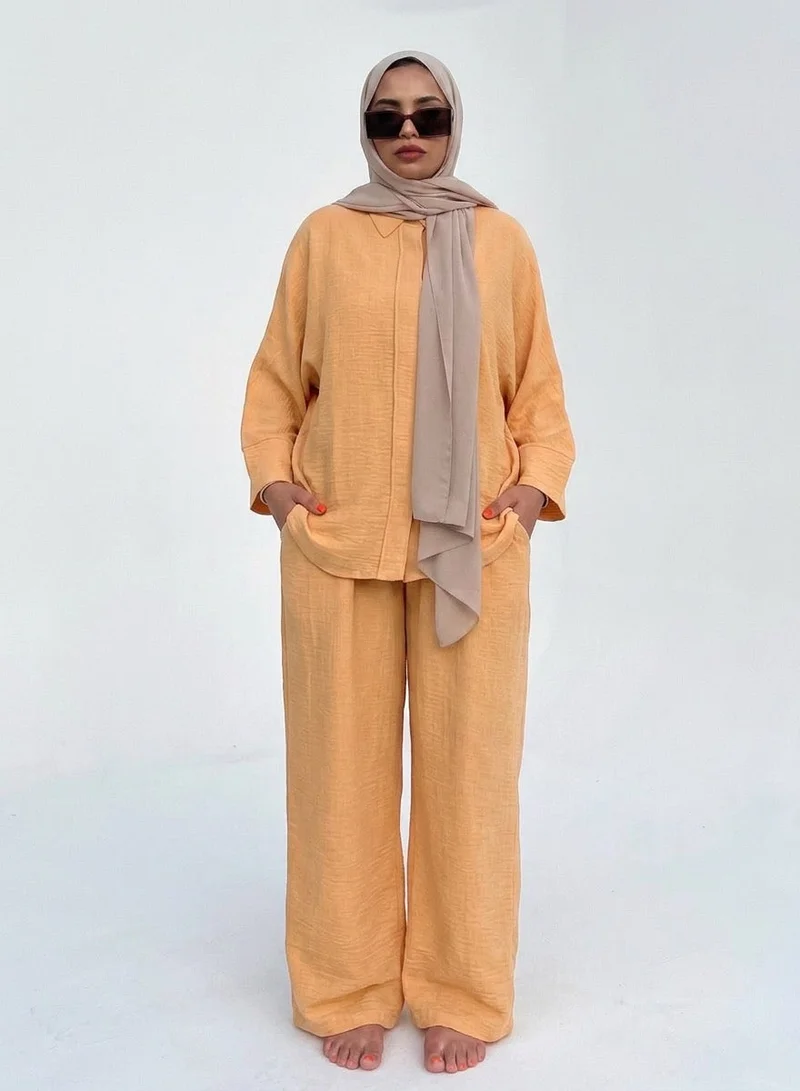 Bond Butter Yellow Loris Melange Shirt & Pants Co-Ord Set