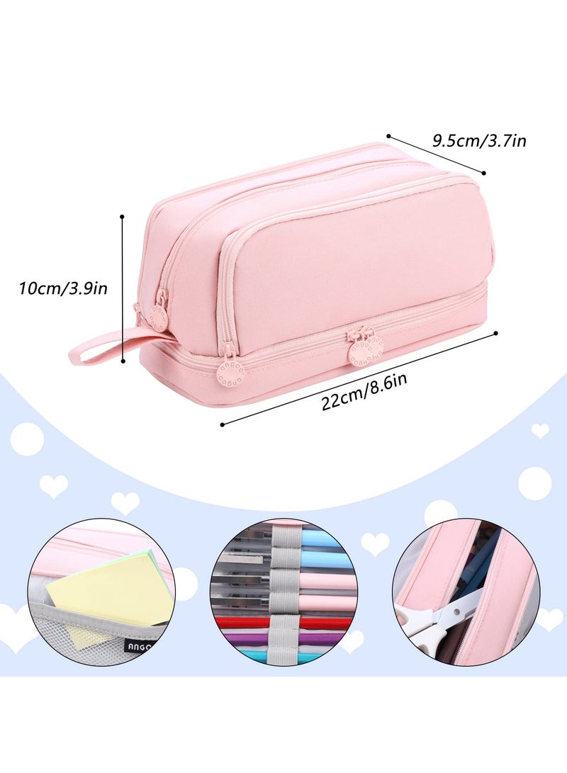 حقيبة أقلام رصاص كبيرة، حقيبة أقلام رصاص ذات سعة كبيرة، مع مقبض مع مقصورات منظم أدوات مكتبية - Image 4