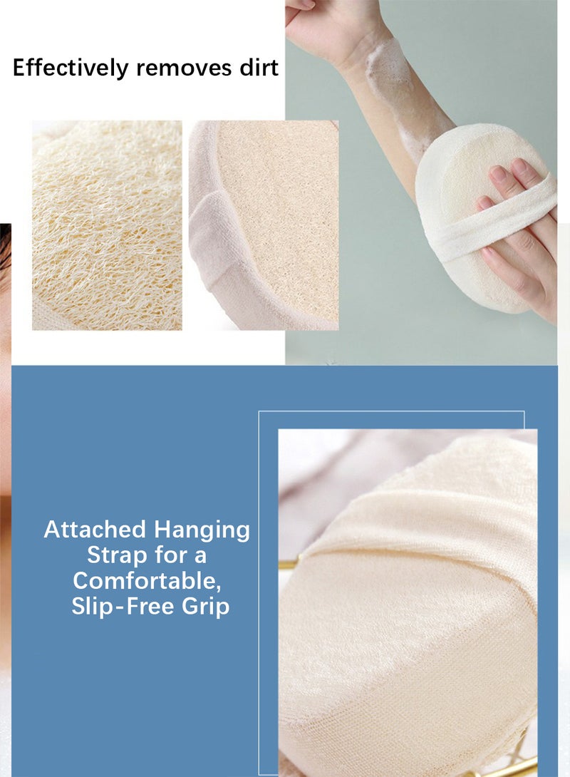 ليفة استحمام، إسفنجة استحمام، مقشرة، تزيل الجلد الميت، مناسبة للجنسين - بيج - Image 4