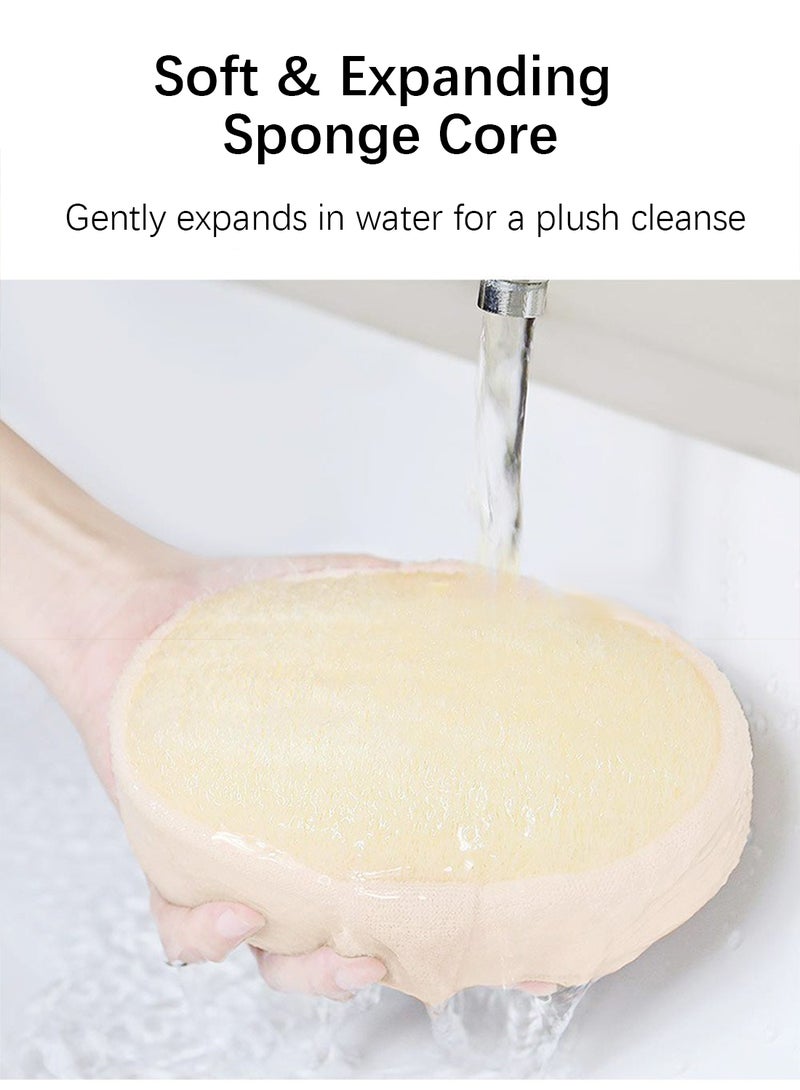 ليفة استحمام، إسفنجة استحمام، مقشرة، تزيل الجلد الميت، مناسبة للجنسين - بيج - Image 5