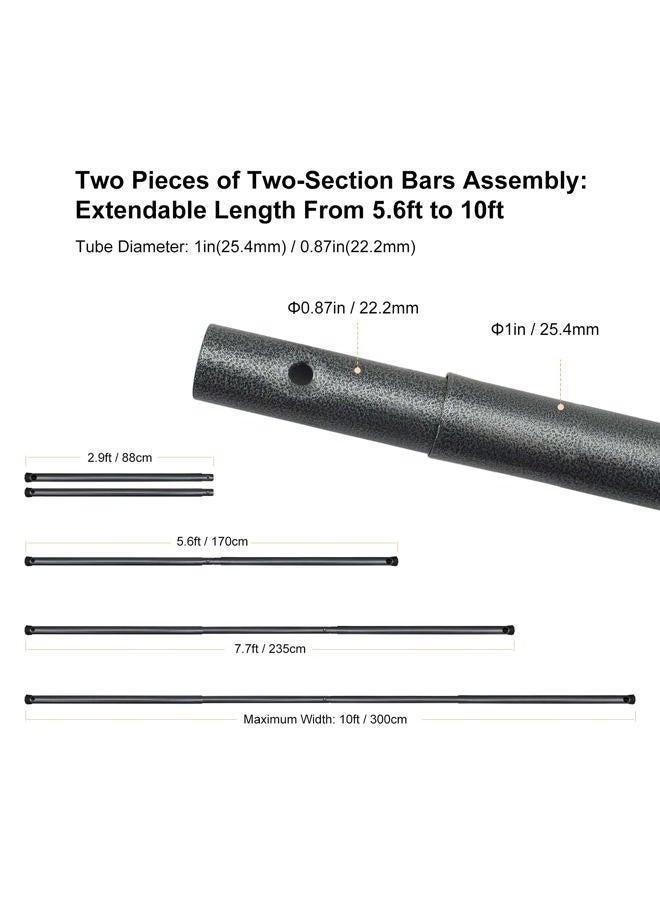 Linco عصا عرضية لاستوديو لينكوستور لوقوف الخلفيات، 10 أقدام، تلسكوبية AM236 - Image 2