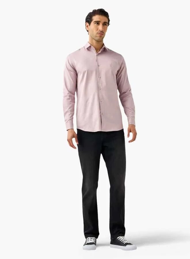 Emperor Emperor Embroidered Shirt with Collar and Long Sleeves