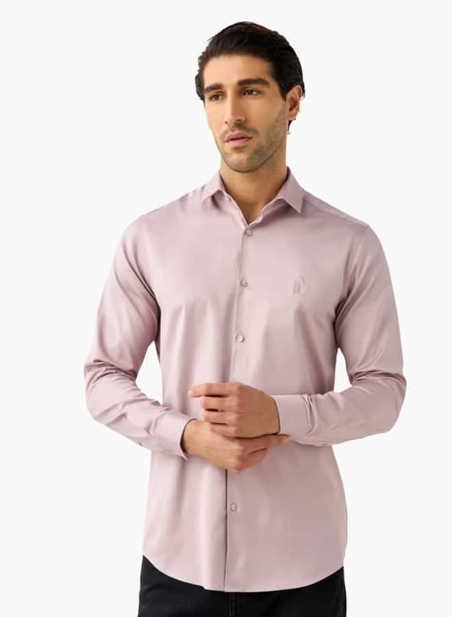 Emperor Emperor Embroidered Shirt with Collar and Long Sleeves
