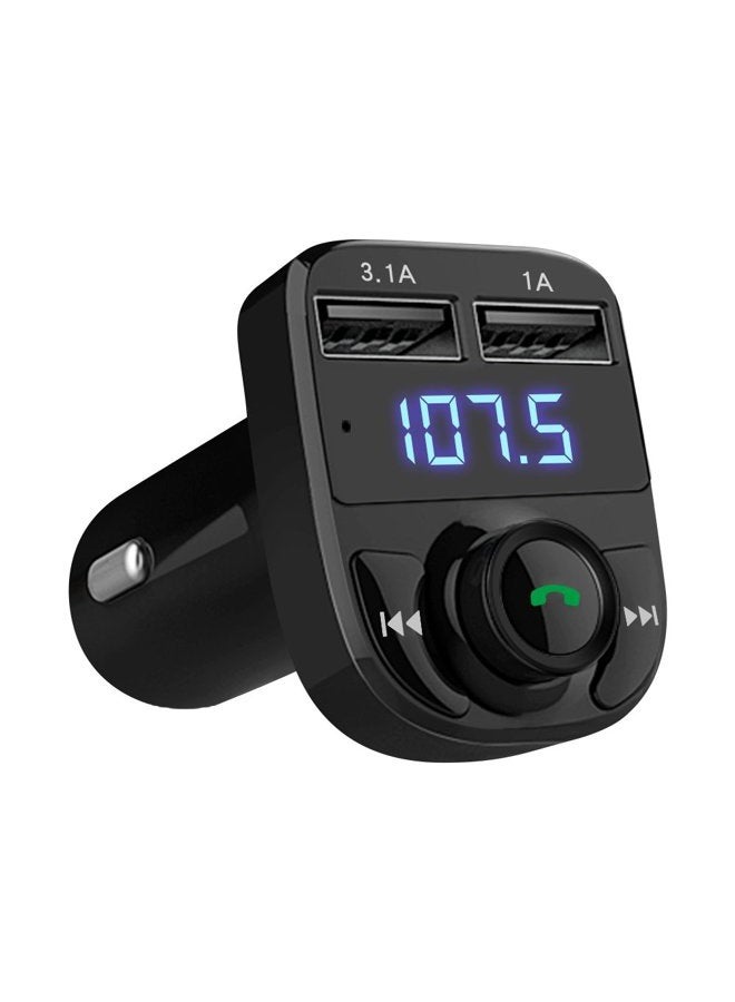LIHAN شاحن سيارة يدوي، جهاز إرسال راديو FM بلوتوث لاسلكي، محول موسيقى MP3، منفذ USB مزدوج متوافق مع جميع الهواتف الذكية، سامسونج جالاكسي، LG، HTC، إلخ. - Image 1