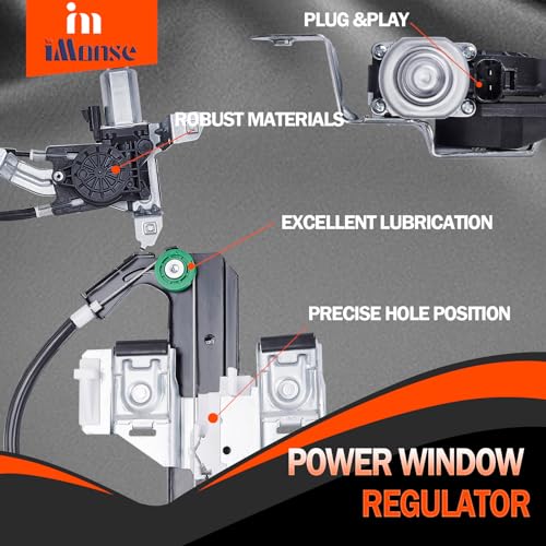 iMonse Rear Left Driver Side Power Window Regulator with Motor Replacement for 2002-2006 Cadillac Escalade 2000-2006 Chevy Tahoe GMC Yukon - Image 3