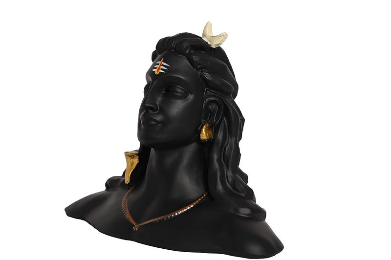 Karighar Adiyogi Shiv ji Idol for Home Decor Gift Puja Car Dashboard Statue Black Color 45 Inch Multicolor Fiber - Image 3