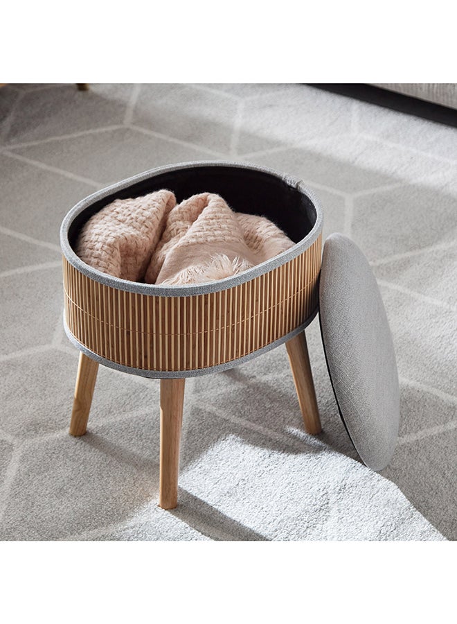 Home Box Nordica Bamboo Weave Storage Ottoman 44 x 45.5 x 35 cm  - Image 3