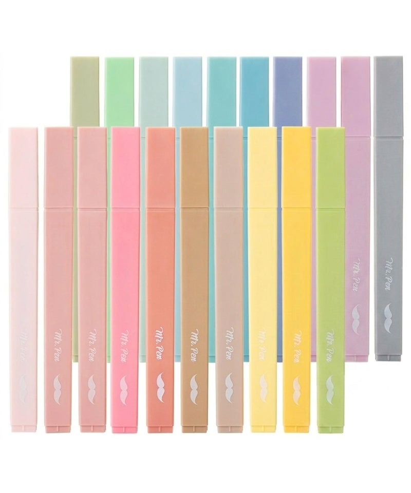 Mr. Pen Mr Pen Aesthetic Highlighters No Bleed 20 Pack Pastel Colors Chisel Tip Cute Highlighters Assorted Colors for Journaling Highlighting Underlining Fast Dry Back to School Supplies - Image 2