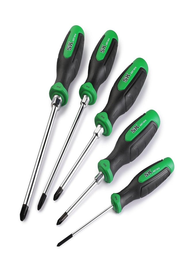 SK 5-Piece Phillips Screwdriver Set, Magnetic Screwdriver Set, S2 Steel, SureGrip Handle - Image 1