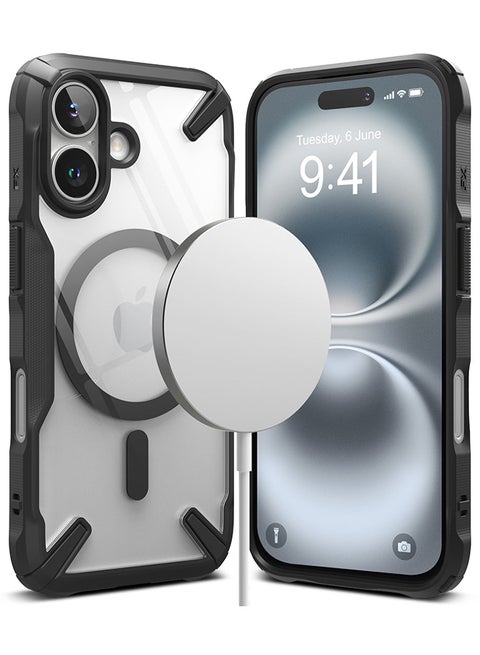 غطاء مغناطيسي Fusion-X لهاتف iPhone 16 [مغناطيس قوي] مضاد للبصمات متين ومقاوم للصدمات