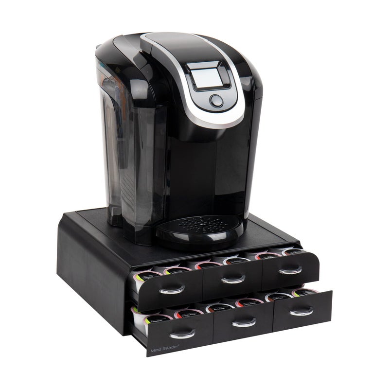 Mind Reader 72 Pod Coffee Drawer Organizer 2 Tier Storage for Single Serve Pods Coffee Machine Base Countertop Pod Holder Black - Image 2