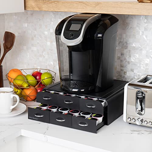 Mind Reader 72 Pod Coffee Drawer Organizer 2 Tier Storage for Single Serve Pods Coffee Machine Base Countertop Pod Holder Black - Image 3