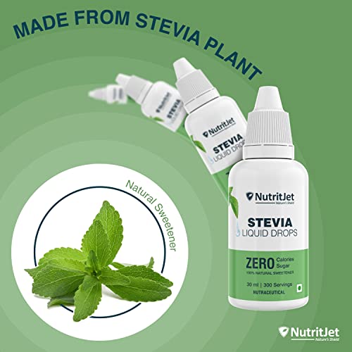 NutritJet Stevia Liquid Drops Natural - Zero Calories & Zero Carbs, Sugar Substitute Great for Weight Control - 30ml - Image 5
