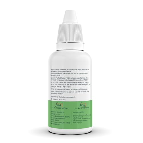 NutritJet Stevia Liquid Drops Natural - Zero Calories & Zero Carbs, Sugar Substitute Great for Weight Control - 30ml - Image 3