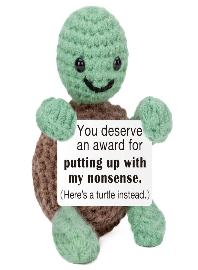 WELLBANEE Emotional Thank You Turtle Gifts for Women Men Boyfriend Girlfriend, Cute Christmas Appreciation Gifts for Friends Coworkers, Small Humor Handmade Crochet Animal Decor Stocking Stuffers for Him Her - Image 1
