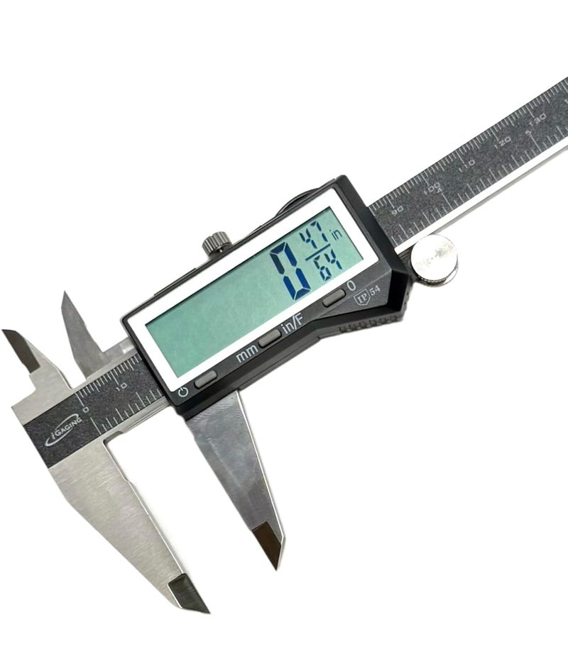 iGaging EZCal Digital Caliper 0-8"/200 mm - IP54 Electronic Caliper with Extra-Large LCD Display - Quick & Accurate Measurements in Inch, Metric, & Fraction Modes - Includes Case, Manual, & Battery - Image 3