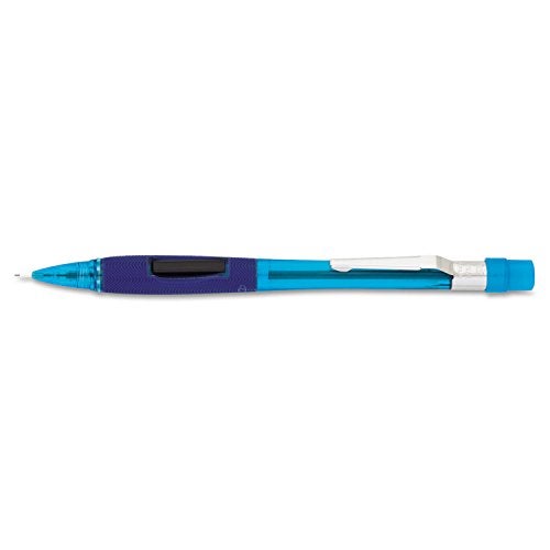 Pentel قلم رصاص ميكانيكي بنتل PD345TC كويكر كليكر، 0.5 مم، برميل أزرق شفاف - Image 1