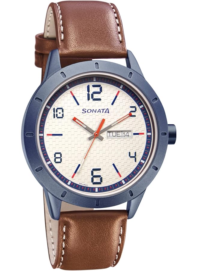 Sonata Nxt Water Resistant White Dial Analog Watch With Calendar For Men 7137Al03 - Image 1