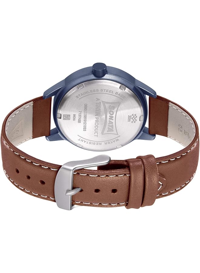 Sonata Nxt Water Resistant White Dial Analog Watch With Calendar For Men 7137Al03 - Image 4