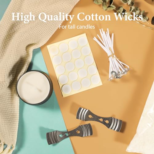 SAEUYVB Soy Candle Wax for Candle Making - Natural Soy Wax Flakes 5 lbs Bag, 20 Cotton Candle Wicks, 20 Wick Stickers & 2 Centering Devices - Image 5