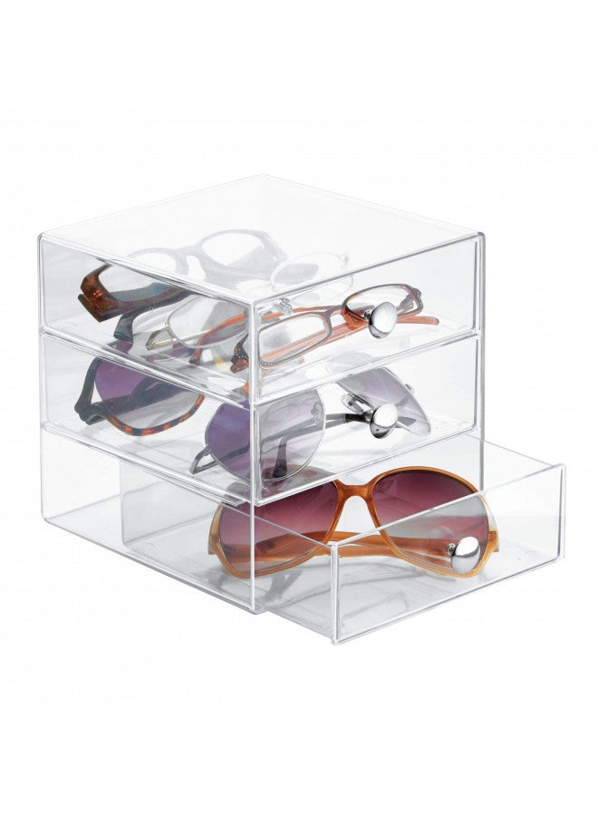 IDesign منظم زينة بلاستيكي 3 أدراج من iDesign خالي من BPA - 6.5" × 6.5" × 6.5"، شفاف - Image 4